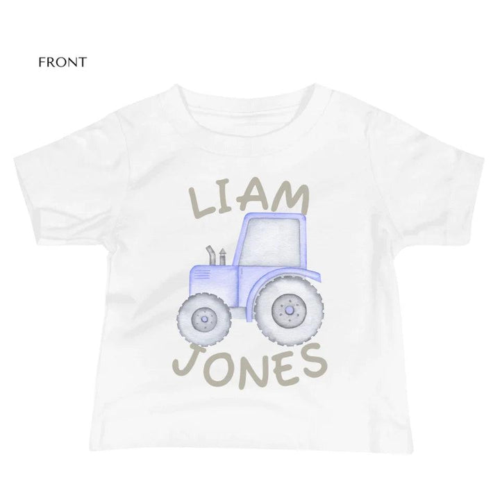 Custom Watercolor Blue Construction Trucks T-Shirt - ART-TSH161 - ARTFULANE