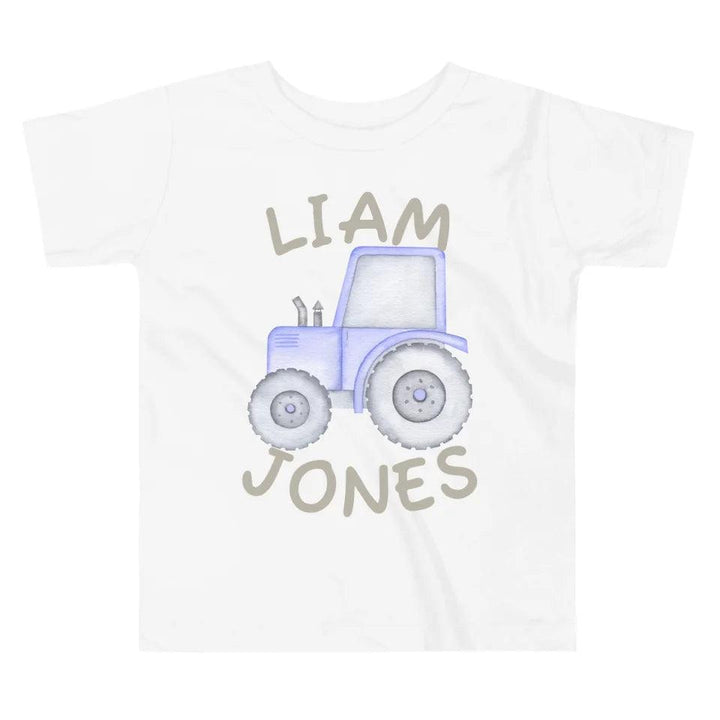 Custom Watercolor Blue Construction Trucks T-Shirt - ART-TSH161 - ARTFULANE