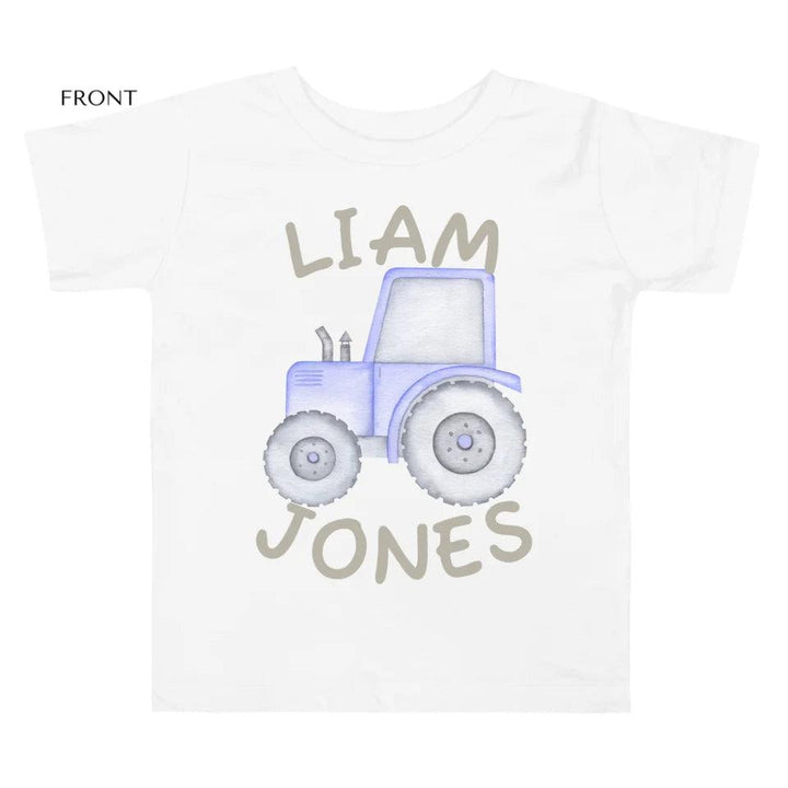 Custom Watercolor Blue Construction Trucks T-Shirt - ART-TSH161 - ARTFULANE