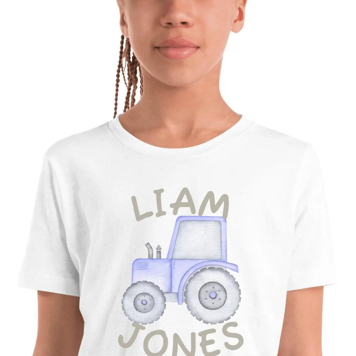 Custom Watercolor Blue Construction Trucks T-Shirt - ART-TSH161 - ARTFULANE