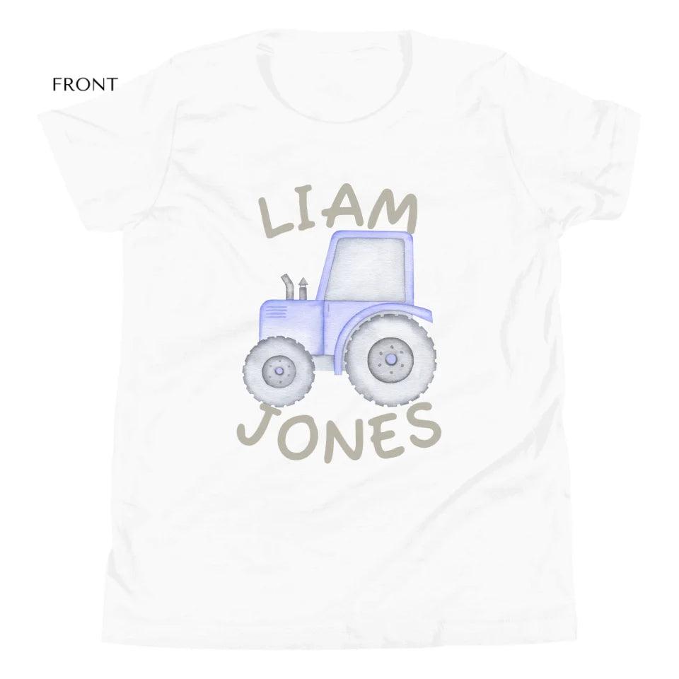 Custom Watercolor Blue Construction Trucks T-Shirt - ART-TSH161 - ARTFULANE