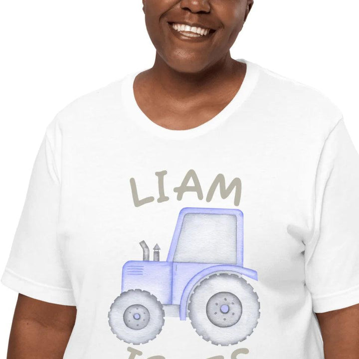 Custom Watercolor Blue Construction Trucks T-Shirt - ART-TSH161 - ARTFULANE