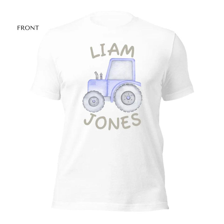 Custom Watercolor Blue Construction Trucks T-Shirt - ART-TSH161 - ARTFULANE