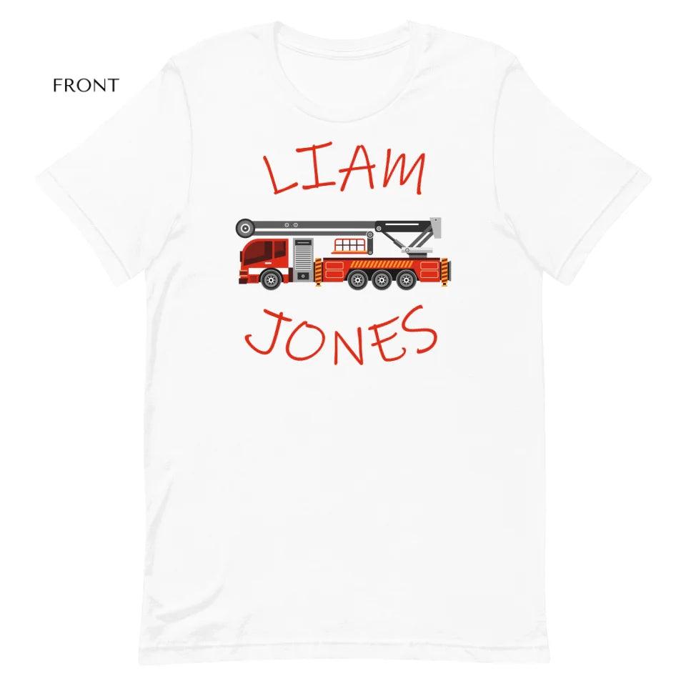 Custom Red Fire Trucks T-Shirt - ART-TSH162 - ARTFULANE