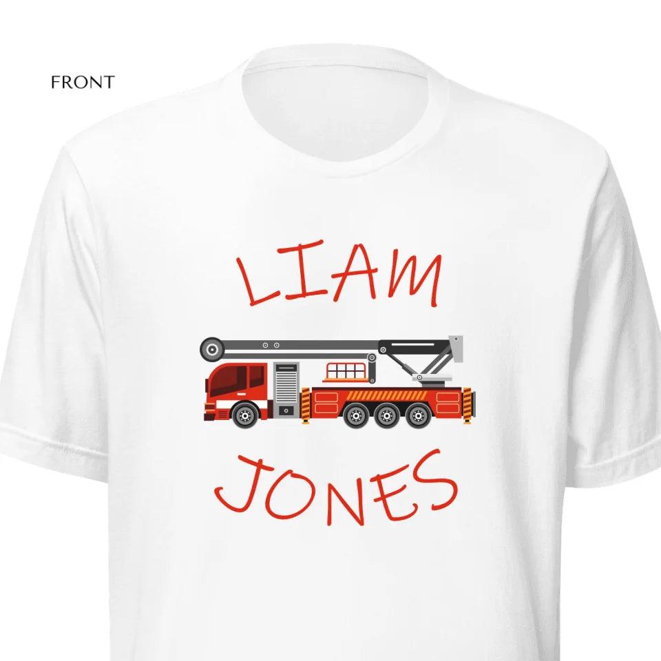 Custom Red Fire Trucks T-Shirt - ART-TSH162 - ARTFULANE