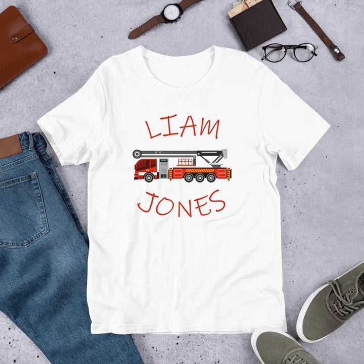 Custom Red Fire Trucks T-Shirt - ART-TSH162 - ARTFULANE