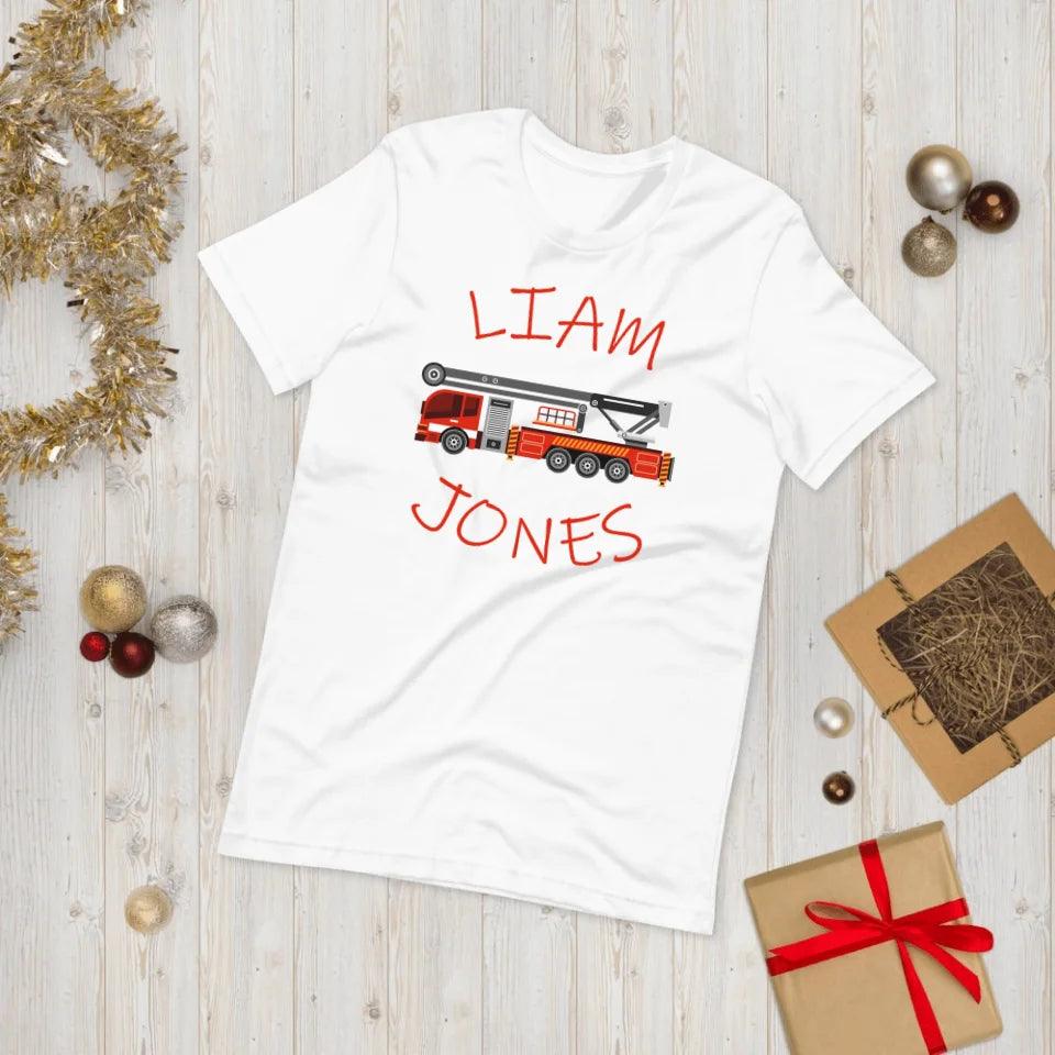 Custom Red Fire Trucks T-Shirt - ART-TSH162 - ARTFULANE