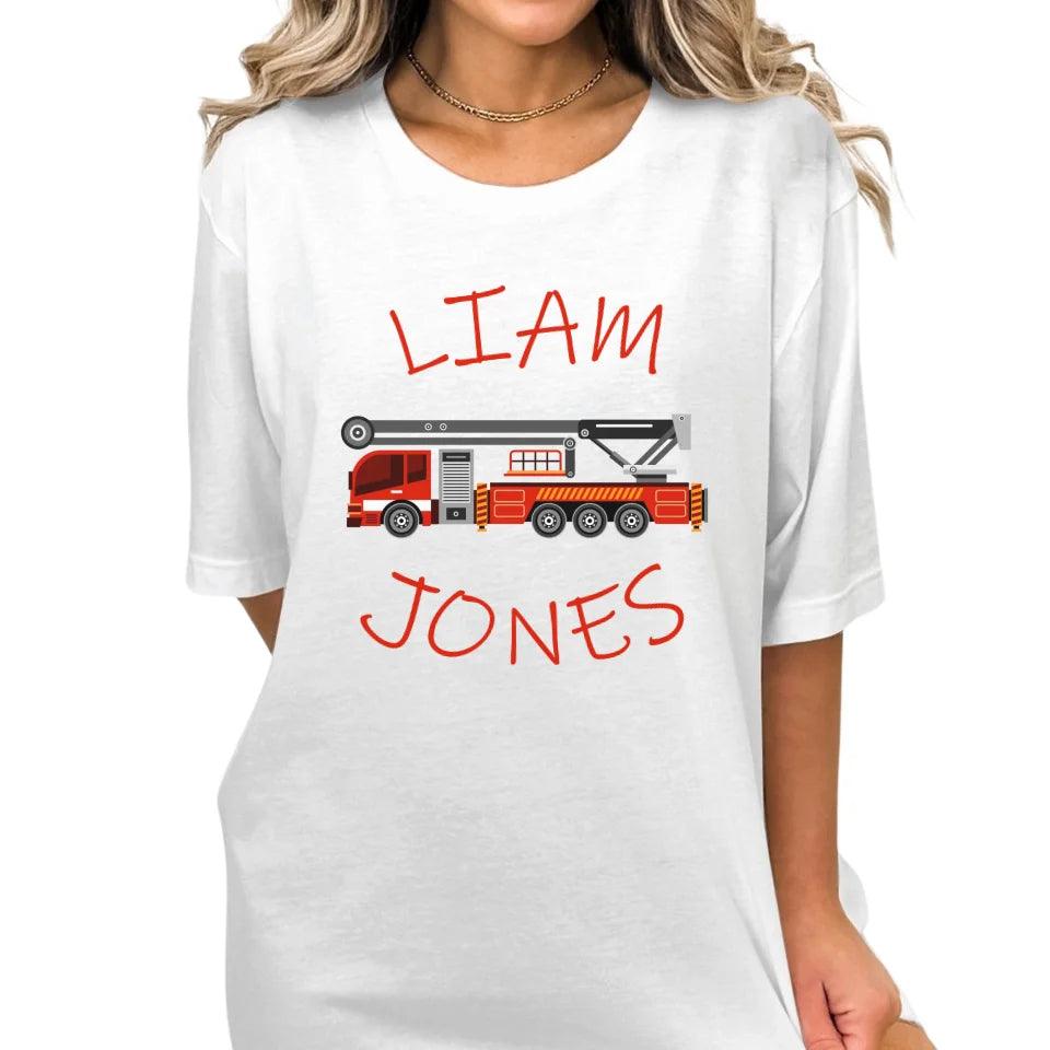 Custom Red Fire Trucks T-Shirt - ART-TSH162 - ARTFULANE