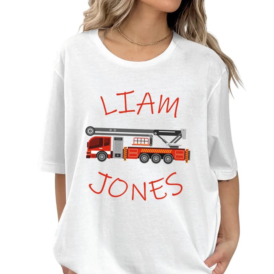 Custom Red Fire Trucks T-Shirt - ART-TSH162 - ARTFULANE