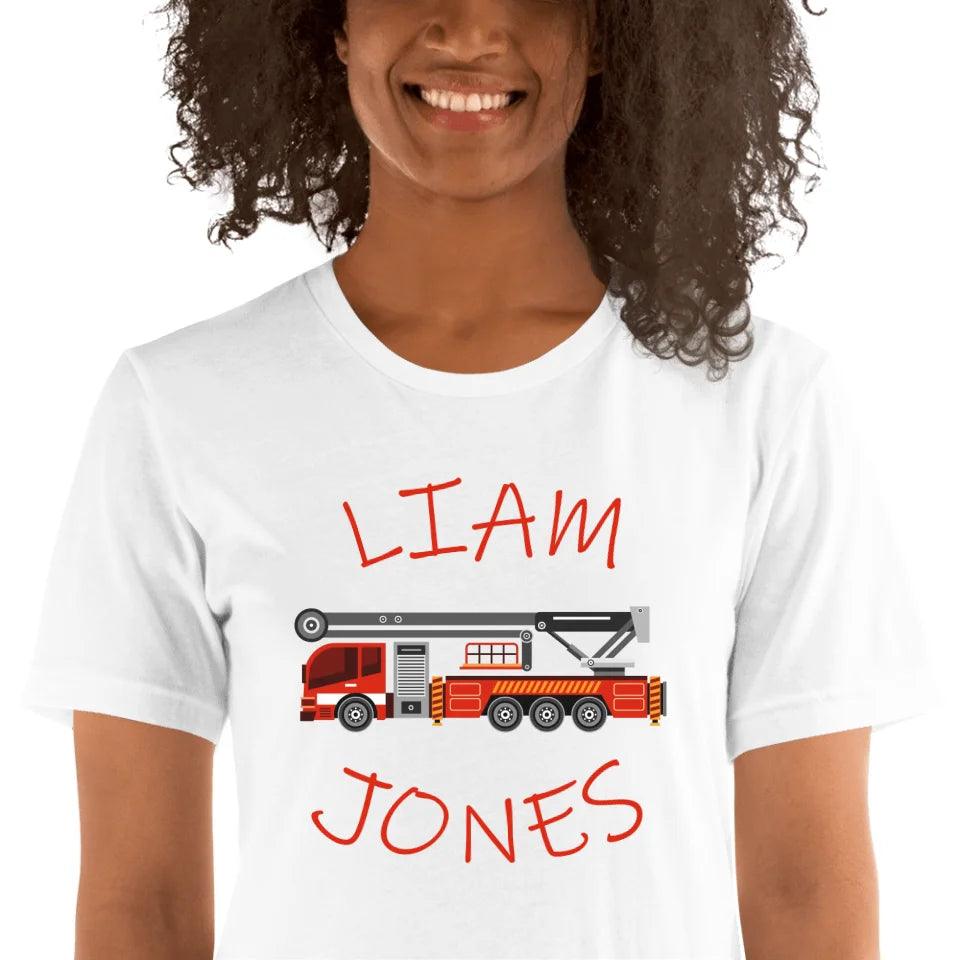 Custom Red Fire Trucks T-Shirt - ART-TSH162 - ARTFULANE