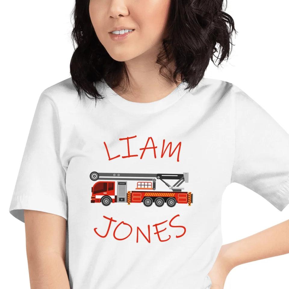 Custom Red Fire Trucks T-Shirt - ART-TSH162 - ARTFULANE