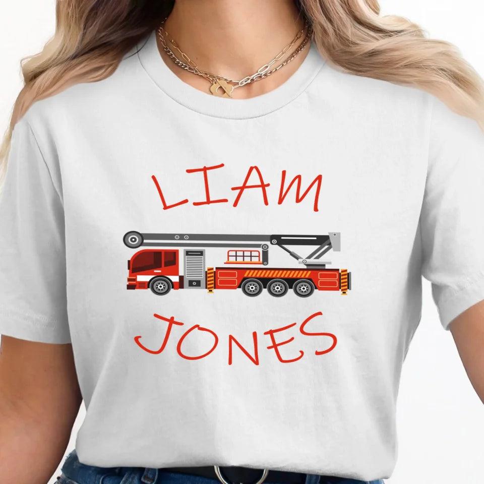 Custom Red Fire Trucks T-Shirt - ART-TSH162 - ARTFULANE