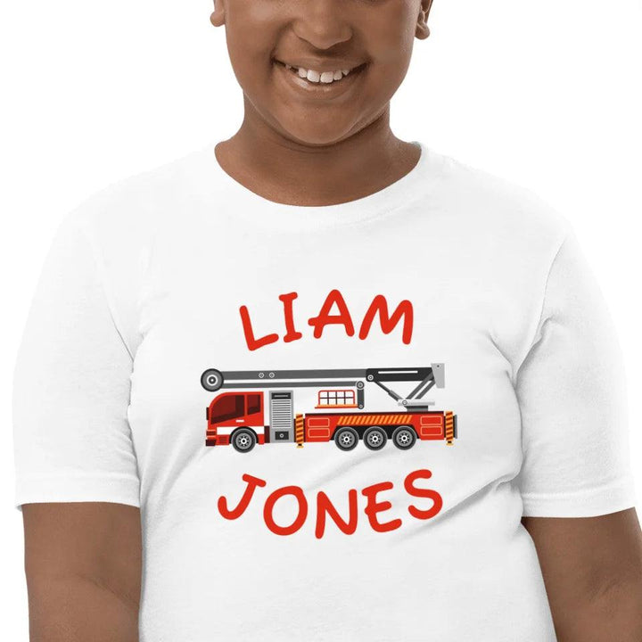 Custom Red Fire Trucks T-Shirt - ART-TSH162 - ARTFULANE