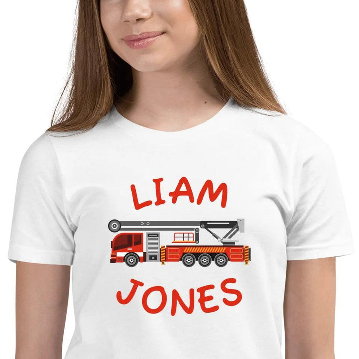 Custom Red Fire Trucks T-Shirt - ART-TSH162 - ARTFULANE