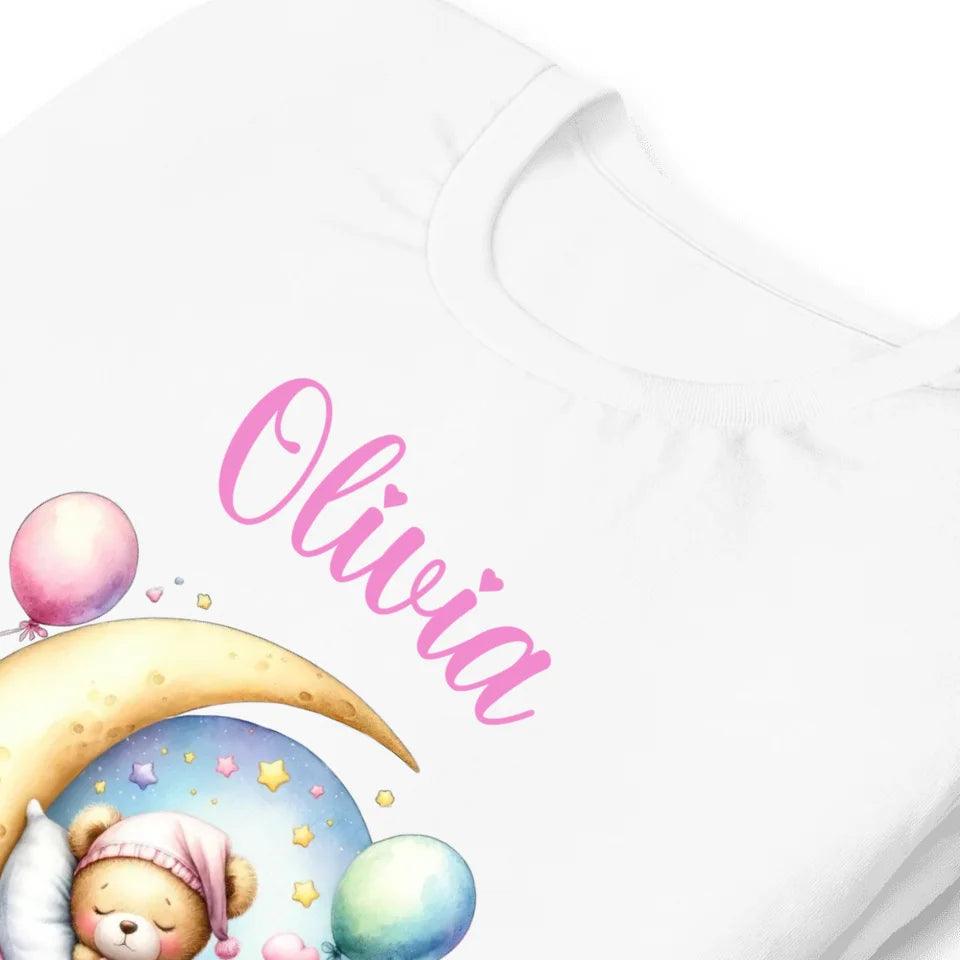 Custom Watercolor Teddy Bear Sleeping T-Shirt - ART-TSH166 - ARTFULANE