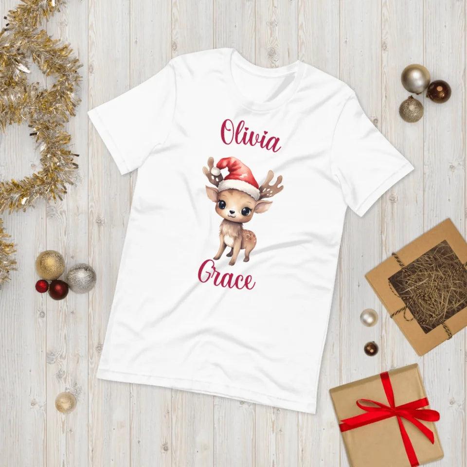 Custom Watercolor Woodland Animals in Winter T-Shirt - ART-TSH172 - ARTFULANE