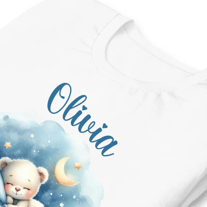 Custom Watercolor Teddy Bear Sleeping on Clouds T-Shirt - ART-TSH176 - ARTFULANE