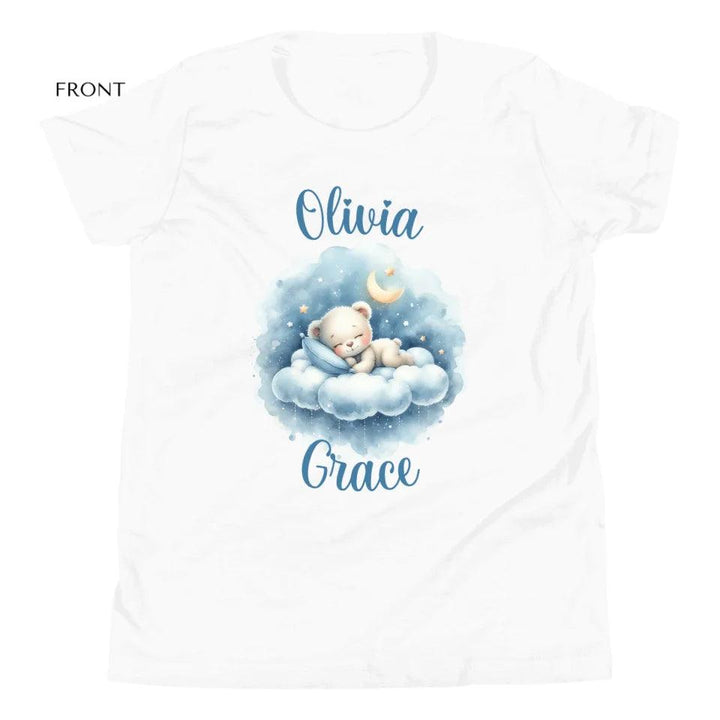 Custom Watercolor Teddy Bear Sleeping on Clouds T-Shirt - ART-TSH176 - ARTFULANE