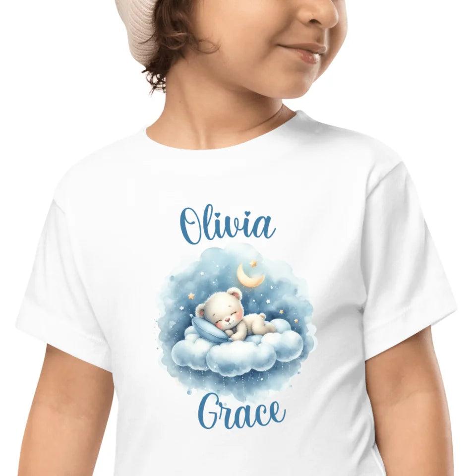 Custom Watercolor Teddy Bear Sleeping on Clouds T-Shirt - ART-TSH176 - ARTFULANE