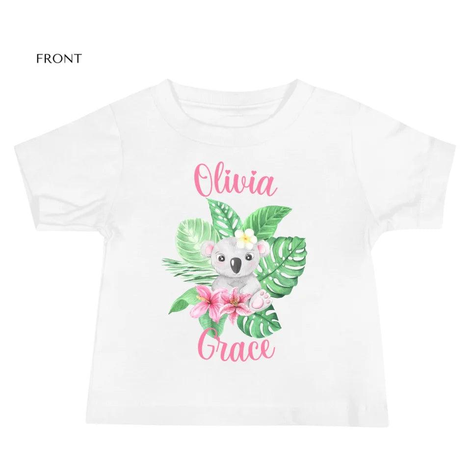 Custom Watercolor Baby Tropical Animals T-Shirt - ART-TSH179 - ARTFULANE