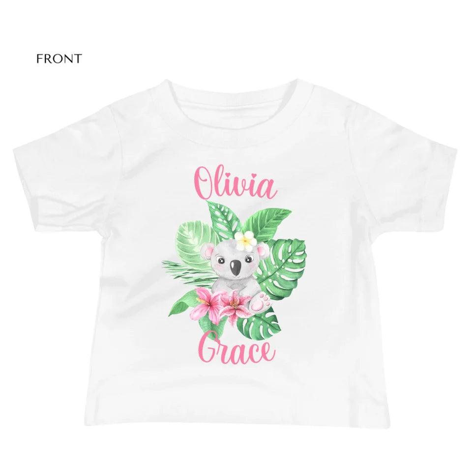 Custom Watercolor Baby Tropical Animals T-Shirt - ART-TSH179 - ARTFULANE