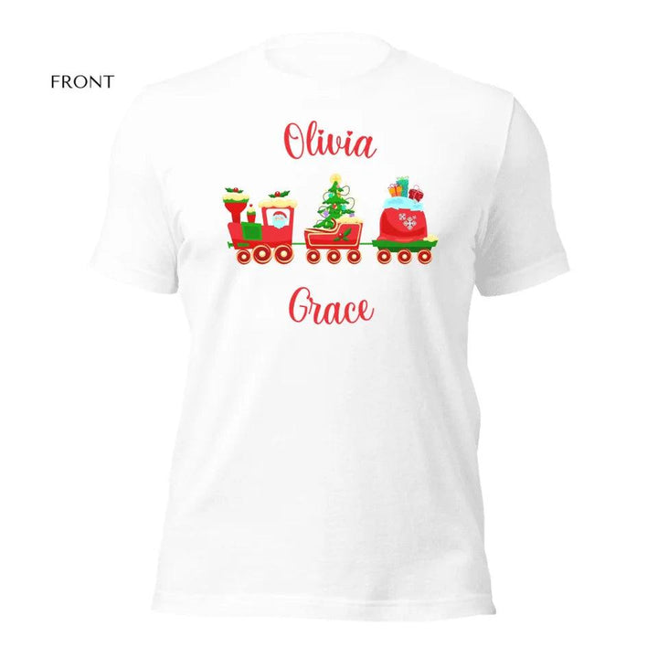 Custom Christmas Santa Gingerbread Train T-Shirt - ART-TSH180 - ARTFULANE