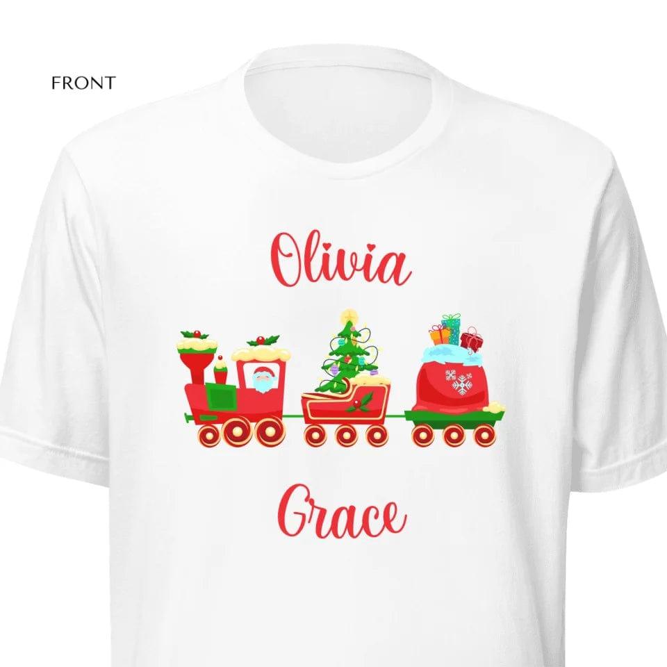 Custom Christmas Santa Gingerbread Train T-Shirt - ART-TSH180 - ARTFULANE