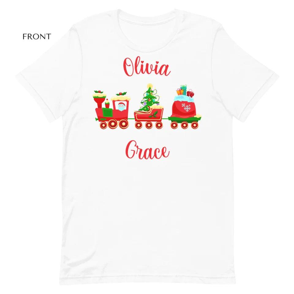 Custom Christmas Santa Gingerbread Train T-Shirt - ART-TSH180 - ARTFULANE