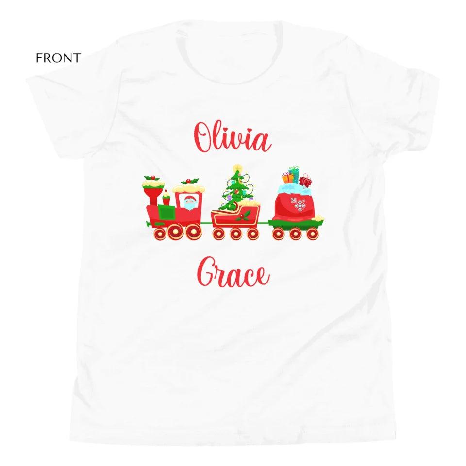 Custom Christmas Santa Gingerbread Train T-Shirt - ART-TSH180 - ARTFULANE