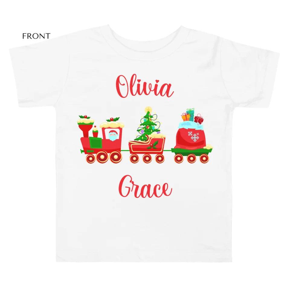 Custom Christmas Santa Gingerbread Train T-Shirt - ART-TSH180 - ARTFULANE