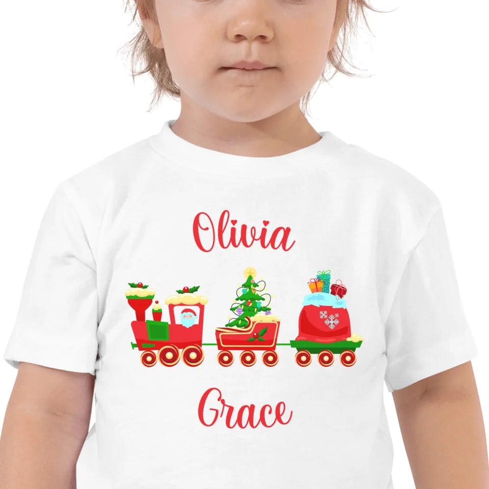 Custom Christmas Santa Gingerbread Train T-Shirt - ART-TSH180 - ARTFULANE