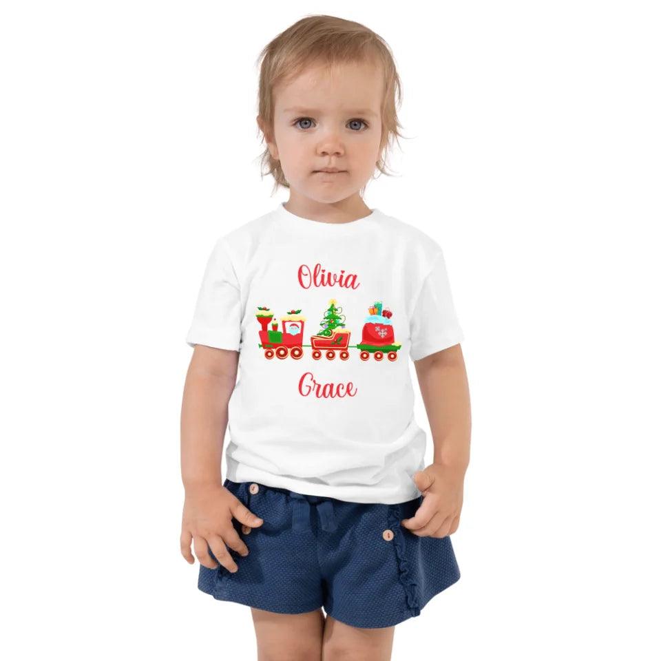 Custom Christmas Santa Gingerbread Train T-Shirt - ART-TSH180 - ARTFULANE