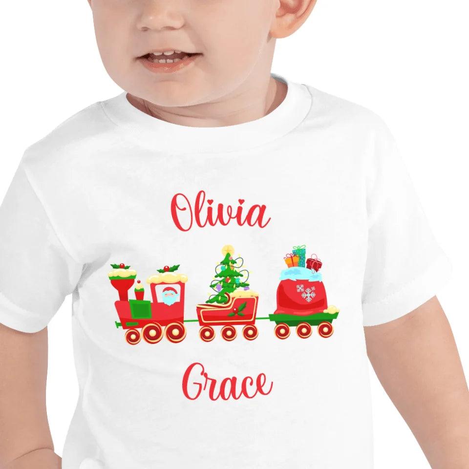 Custom Christmas Santa Gingerbread Train T-Shirt - ART-TSH180 - ARTFULANE