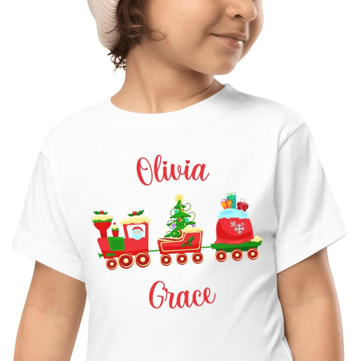 Custom Christmas Santa Gingerbread Train T-Shirt - ART-TSH180 - ARTFULANE