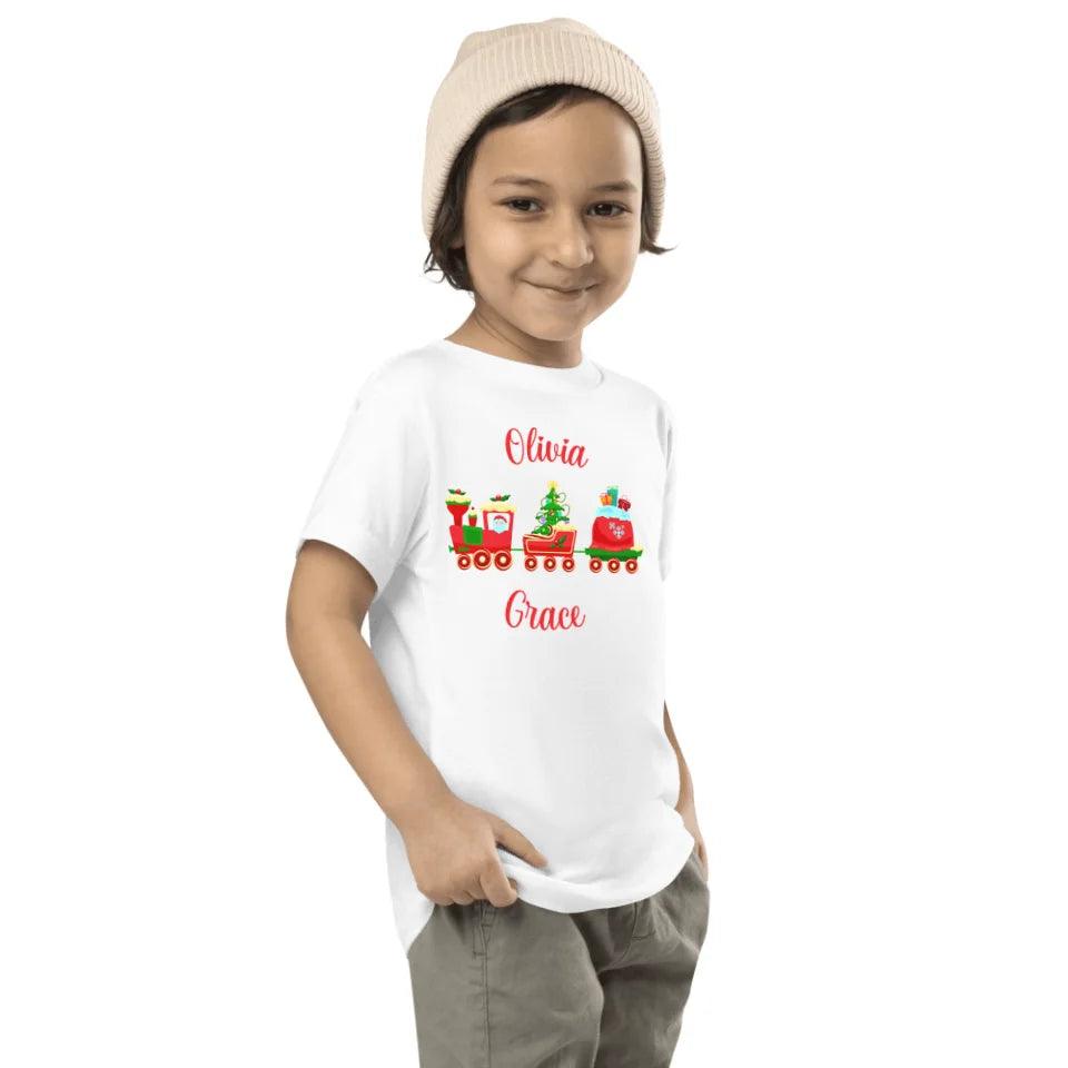 Custom Christmas Santa Gingerbread Train T-Shirt - ART-TSH180 - ARTFULANE