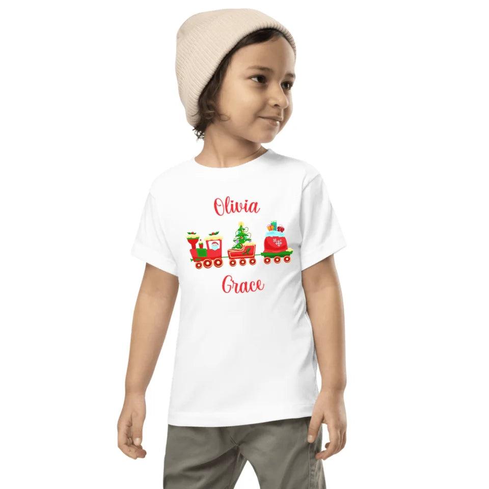 Custom Christmas Santa Gingerbread Train T-Shirt - ART-TSH180 - ARTFULANE