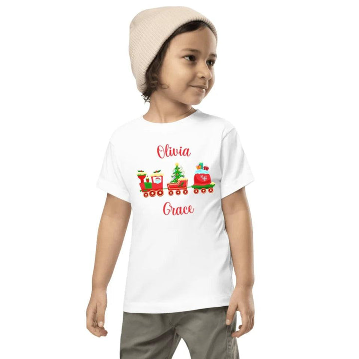 Custom Christmas Santa Gingerbread Train T-Shirt - ART-TSH180 - ARTFULANE