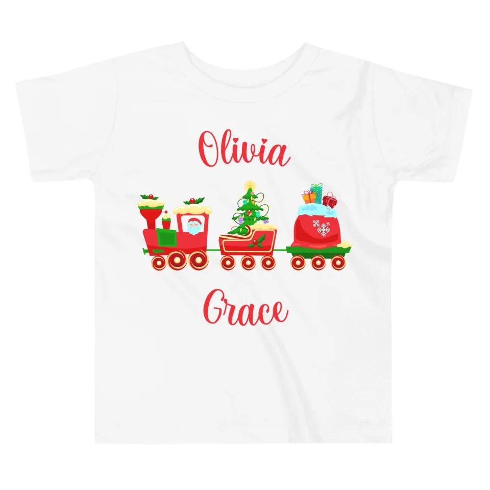 Custom Christmas Santa Gingerbread Train T-Shirt - ART-TSH180 - ARTFULANE