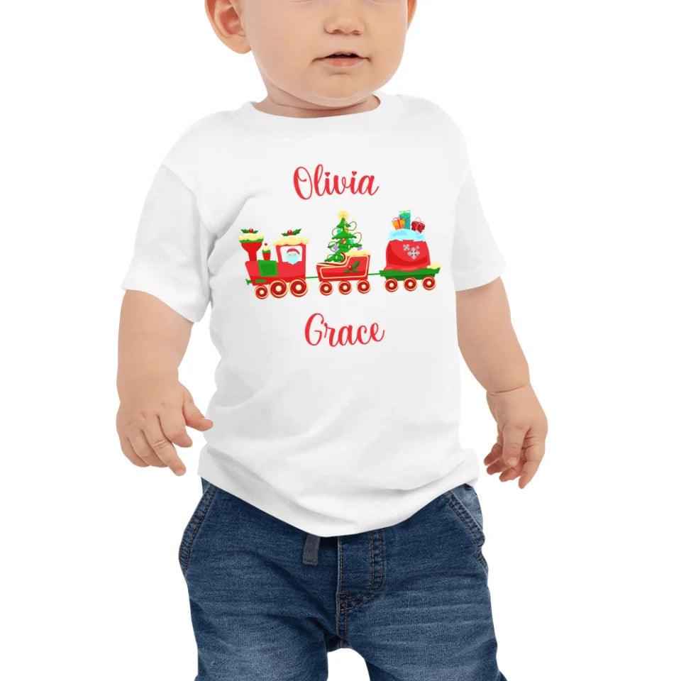 Custom Christmas Santa Gingerbread Train T-Shirt - ART-TSH180 - ARTFULANE