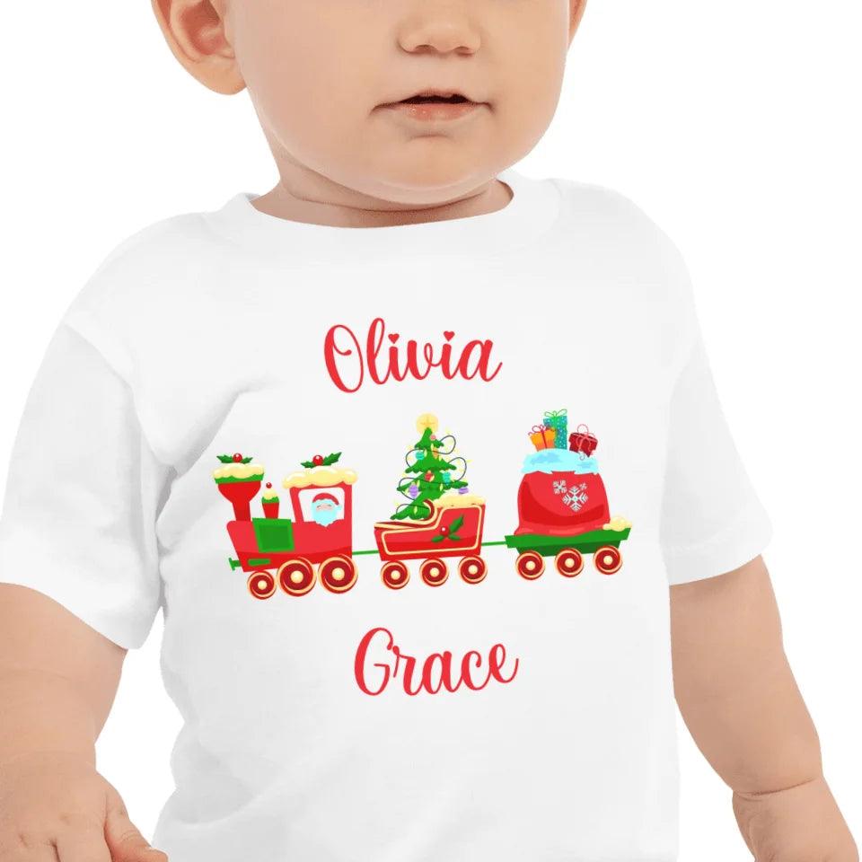 Custom Christmas Santa Gingerbread Train T-Shirt - ART-TSH180 - ARTFULANE