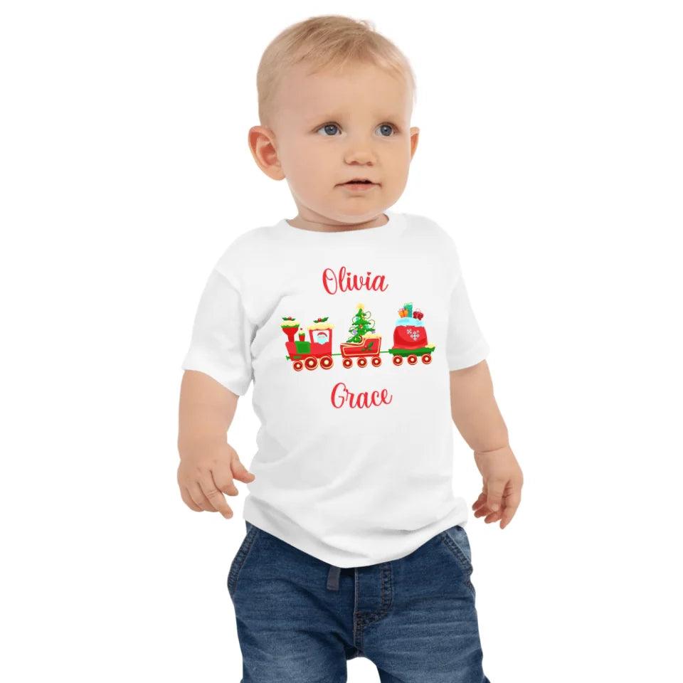 Custom Christmas Santa Gingerbread Train T-Shirt - ART-TSH180 - ARTFULANE