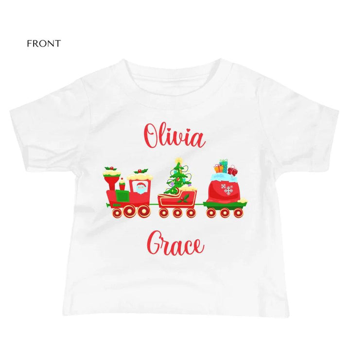 Custom Christmas Santa Gingerbread Train T-Shirt - ART-TSH180 - ARTFULANE