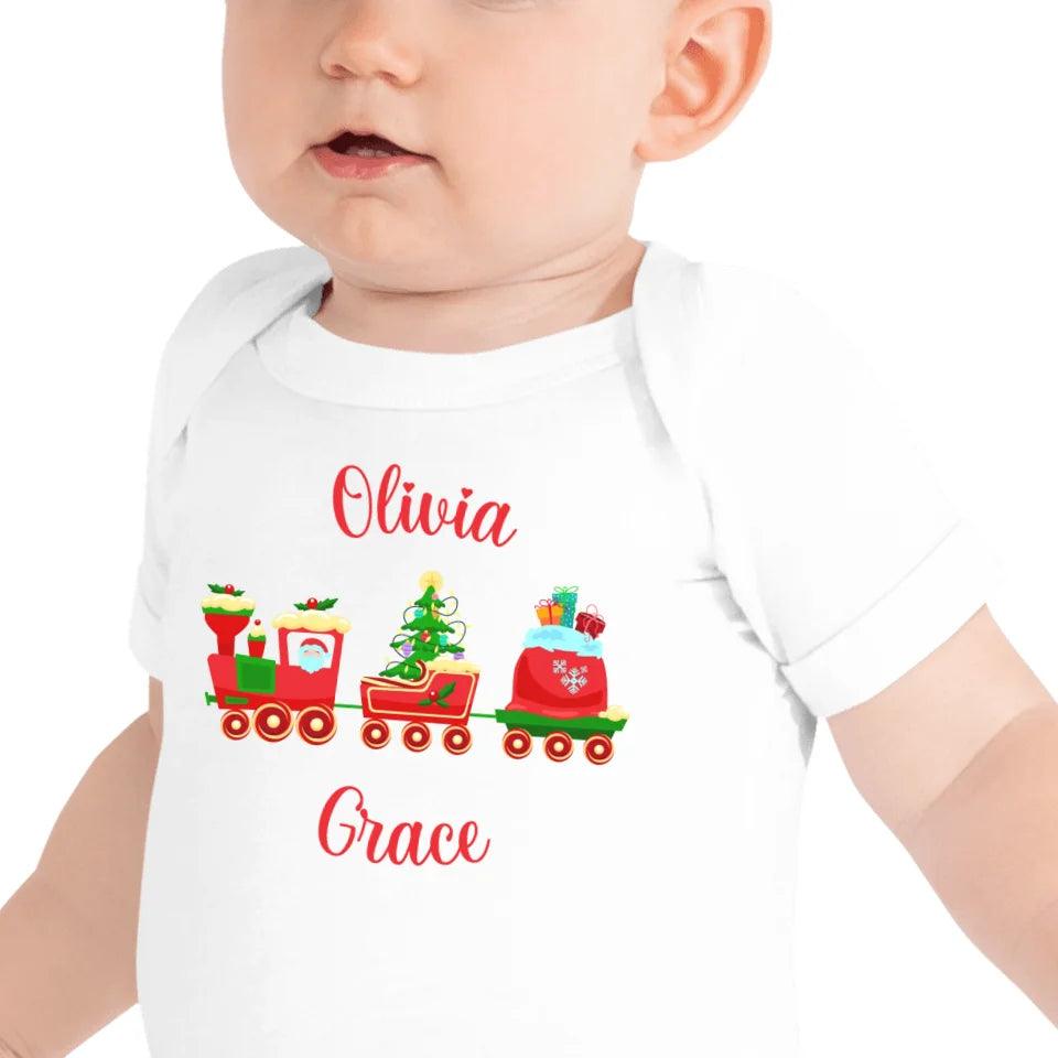 Custom Christmas Santa Gingerbread Train T-Shirt - ART-TSH180 - ARTFULANE