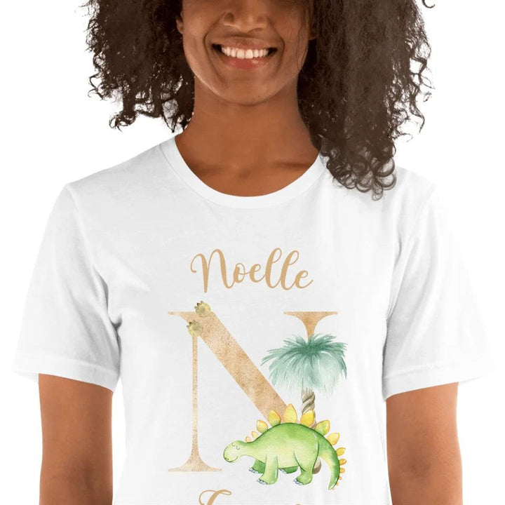 Custom Watercolor Dinosaur Alphabet T-Shirt - ART-TSH186 - ARTFULANE