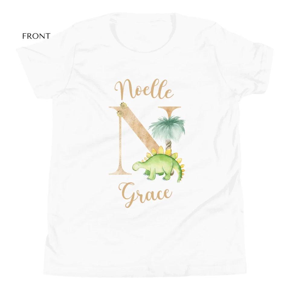 Custom Watercolor Dinosaur Alphabet T-Shirt - ART-TSH186 - ARTFULANE