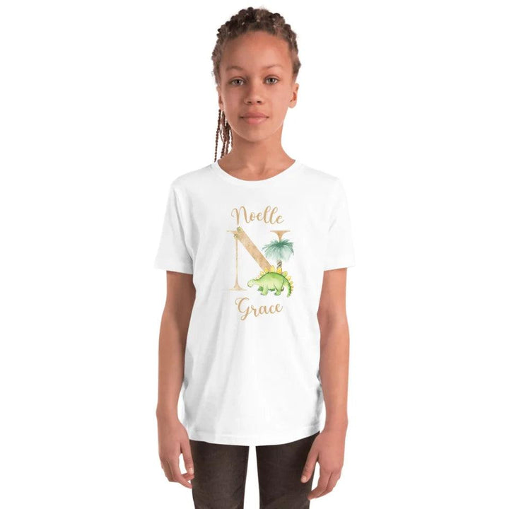 Custom Watercolor Dinosaur Alphabet T-Shirt - ART-TSH186 - ARTFULANE