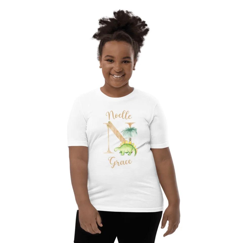 Custom Watercolor Dinosaur Alphabet T-Shirt - ART-TSH186 - ARTFULANE