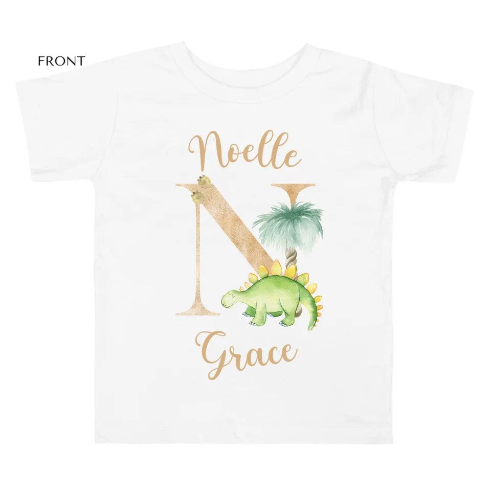 Custom Watercolor Dinosaur Alphabet T-Shirt - ART-TSH186 - ARTFULANE