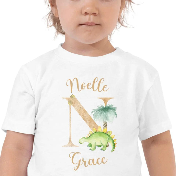 Custom Watercolor Dinosaur Alphabet T-Shirt - ART-TSH186 - ARTFULANE