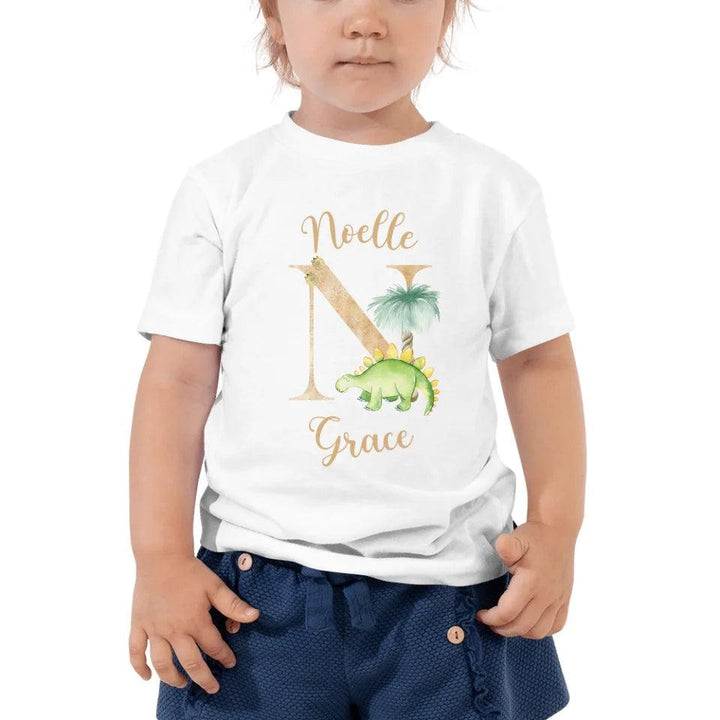 Custom Watercolor Dinosaur Alphabet T-Shirt - ART-TSH186 - ARTFULANE